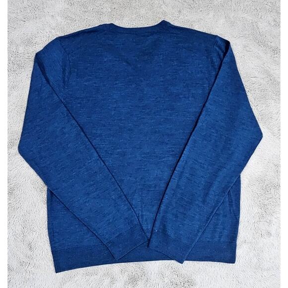 Brooks Brothers 100% SaxXon Wool Sweater, V Neck, Blue, Mens Sz L, New - Picture 2 of 7